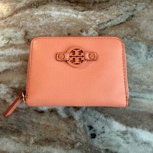 Tory Burch Peach Leather Wallet